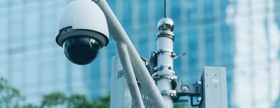 CCTV security camera in city of China.