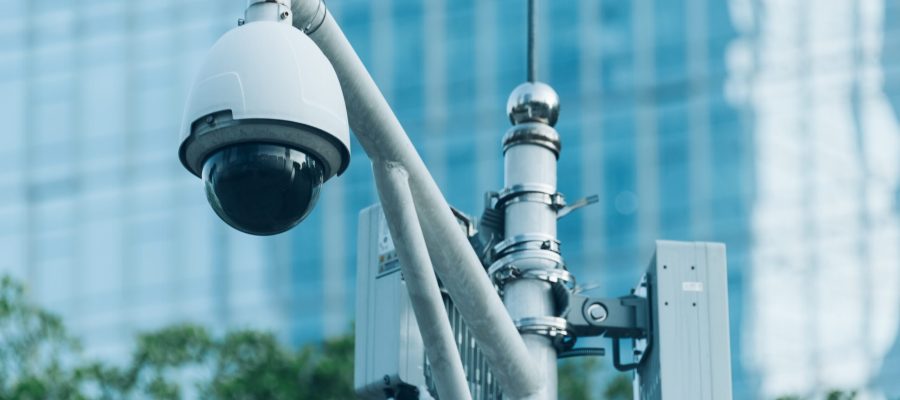 CCTV security camera in city of China.