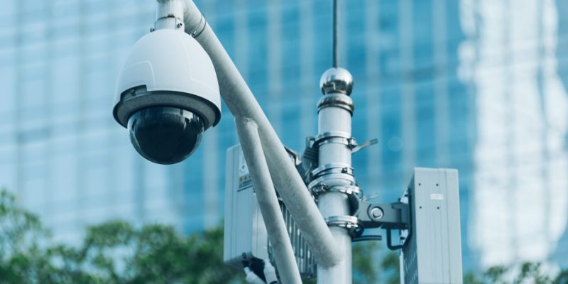 CCTV security camera in city of China.