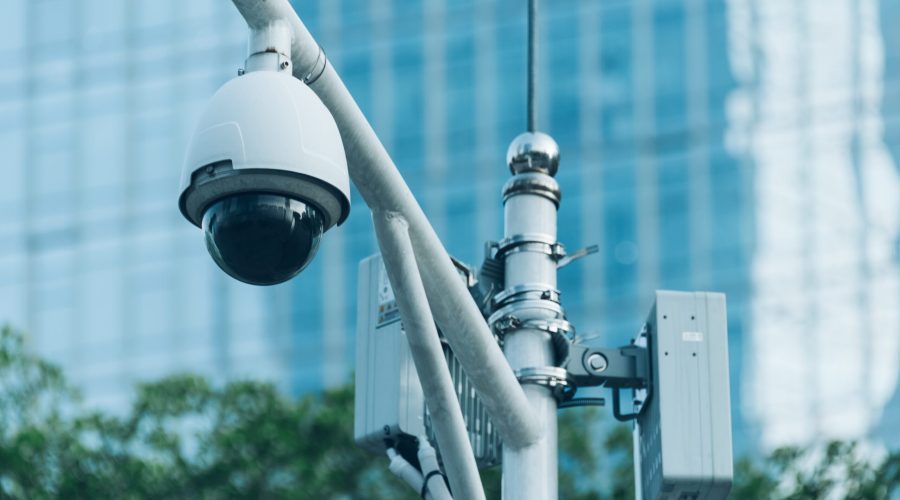 CCTV security camera in city of China.